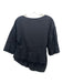Virginia Bizzi Size 40 Black Cotton Long Sleeve Bubble Sleeve Mesh Tiered Top Black / 40