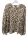 Nili Lotan Size XS Brown & Black Silk Long Sleeve Paisley Tie Neck Sheer Top Brown & Black / XS