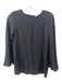 Tibi Size 2 Black Silk Bell Sleeve Back Zip Top Black / 2