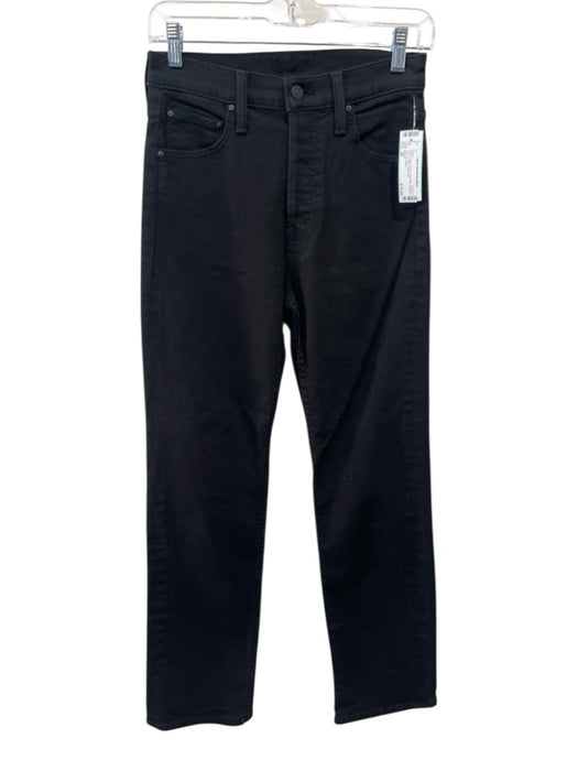 Mother Size 26 Black Cotton Denim High Rise Straight Leg 5 Pocket Jeans Black / 26