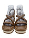 Paloma Barcelo Shoe Size 38 Brown & White Leather Upper Square Toe Wedges Brown & White / 38