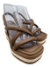 Paloma Barcelo Shoe Size 38 Brown & White Leather Upper Square Toe Wedges Brown & White / 38