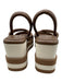 Paloma Barcelo Shoe Size 38 Brown & White Leather Upper Square Toe Wedges Brown & White / 38