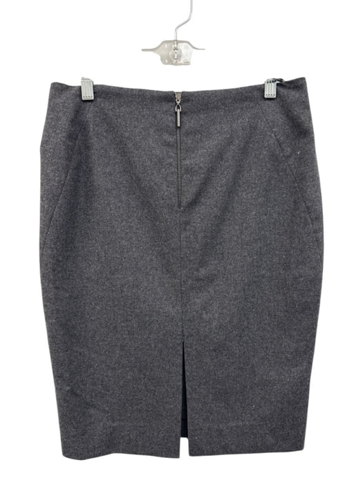 Brunello Cucinelli Size 6 Gray Wool Blend Back Zip Pencil Skirt Gray / 6