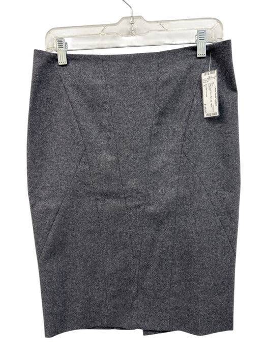 Brunello Cucinelli Size 6 Gray Wool Blend Back Zip Pencil Skirt Gray / 6