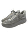 Chloe Shoe Size 38 Gray & Silver textile upper Whipstitch Platform Sneakers Gray & Silver / 38