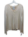 Oscar by Oscar de la Renta Cream Beige Silk Knit Sequin Detail Jacket Set Cream Beige / L