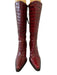 Donald J Pliner Shoe Size 10 Burgundy Red Leather Upper Croc Embossed Boots Burgundy Red / 10
