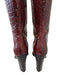 Donald J Pliner Shoe Size 10 Burgundy Red Leather Upper Croc Embossed Boots Burgundy Red / 10
