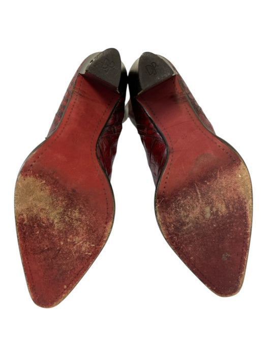 Donald J Pliner Shoe Size 10 Burgundy Red Leather Upper Croc Embossed Boots Burgundy Red / 10