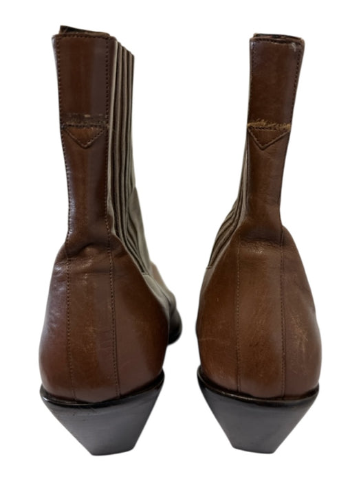 Donald J Pliner Shoe Size 9.5 Brown Leather Upper Elastic Side Western Boots Brown / 9.5