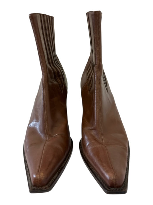 Donald J Pliner Shoe Size 9.5 Brown Leather Upper Elastic Side Western Boots Brown / 9.5