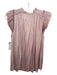 Ulla Johnson Size 2 Pale Pink Polyester round split neck Ruffle Cap Sleeve Top Pale Pink / 2