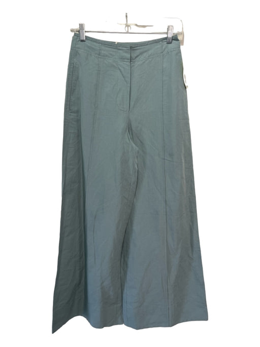 Ulla Johnson Size 00 Blue Cotton Blend High Rise Wide Leg Front Seam Pants Blue / 00