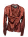 James Coviello Size 4 Burnt Orange & Cream Viscose Ruched Polka Dot Top Burnt Orange & Cream / 4