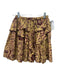 Ulla Johnson Size 00 Yellow & Burgundy Print Cotton Elastic Waist Floral Skirt Yellow & Burgundy Print / 00