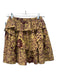 Ulla Johnson Size 00 Yellow & Burgundy Print Cotton Elastic Waist Floral Skirt Yellow & Burgundy Print / 00