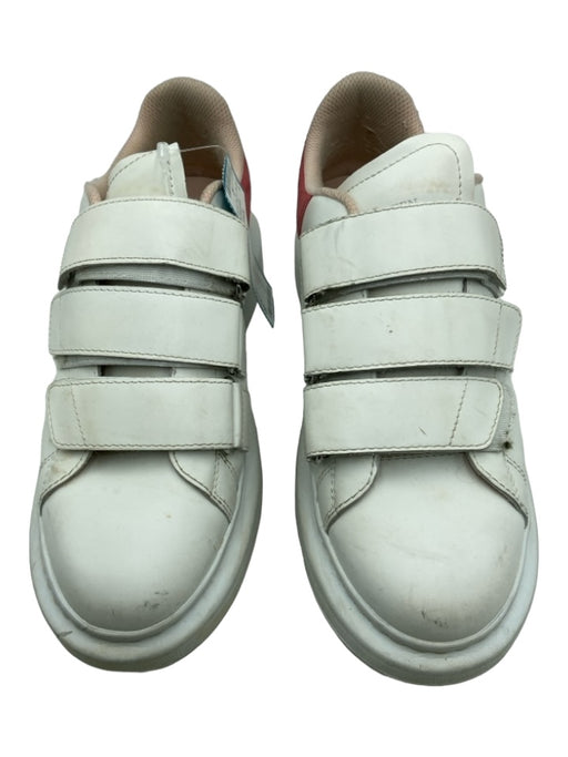 Alexander McQueen Shoe Size 37.5 White & Red Leather Suede Velcro Sneakers White & Red / 37.5