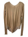 Rick Owens Beige Cashmere Blend Long Sleeve hi lo Ribbed V Neck Sweater Beige