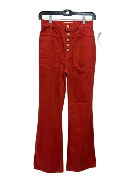 Ulla Johnson Size 25 Burnt Orange Cotton Denim Button Fly Carpenter Pocket Jeans Burnt Orange / 25