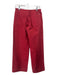 Still Here Size 25 Red Cotton Denim Drawstring Button Fly Wide Leg Jeans Red / 25