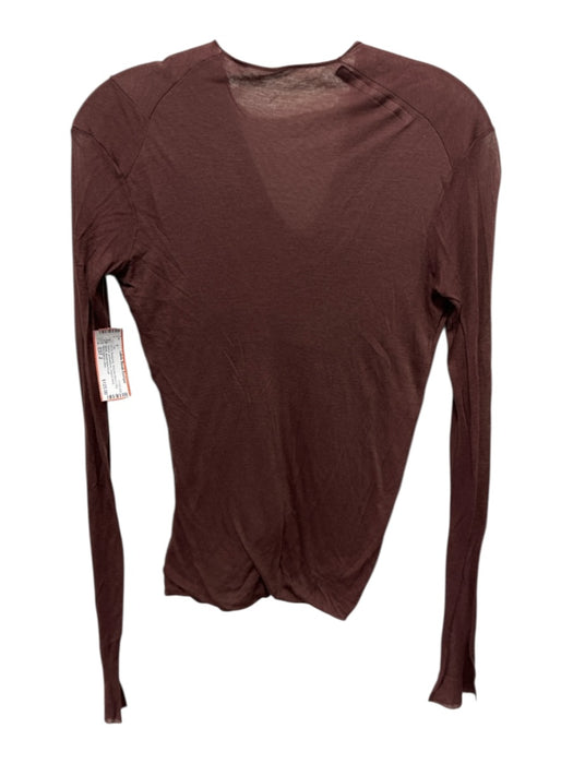 Rick Owens Lilies Size EST 2 Burgundy Viscose Blend Long Sleeve asymetrical Top Burgundy / EST 2