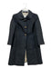 Chloe Size 34 Black Wool & Silk Snaps Crystal Buttons Round Collar Coat Black / 34