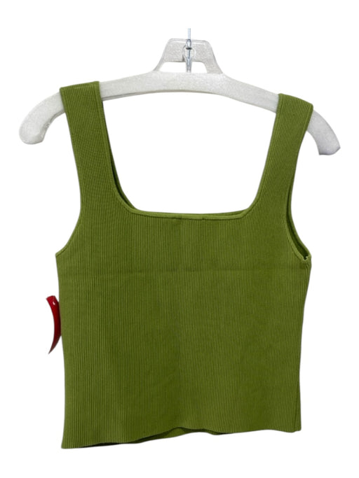 Reformation Size L Green Cotton Sleeveless Square Neck Top Green / L