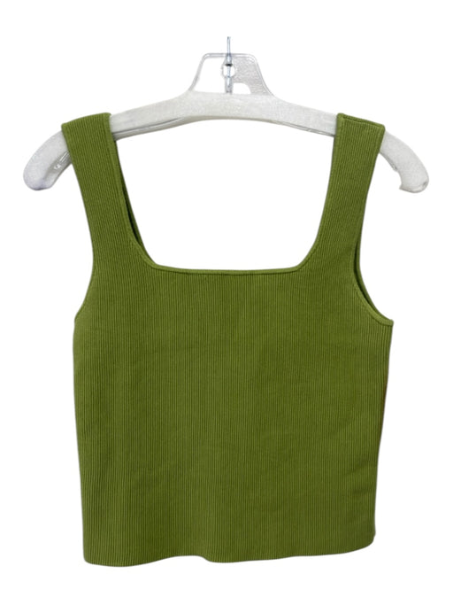 Reformation Size L Green Cotton Sleeveless Square Neck Top Green / L