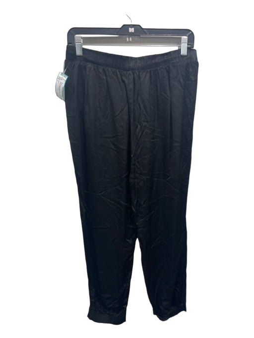 Nation Size L Black Rayon Elastic Waist Jogger Pockets Pants Black / L