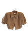 ASTR Size L Tan Polyester Tweed 3/4 Sleeve Cropped Jacket Tan / L