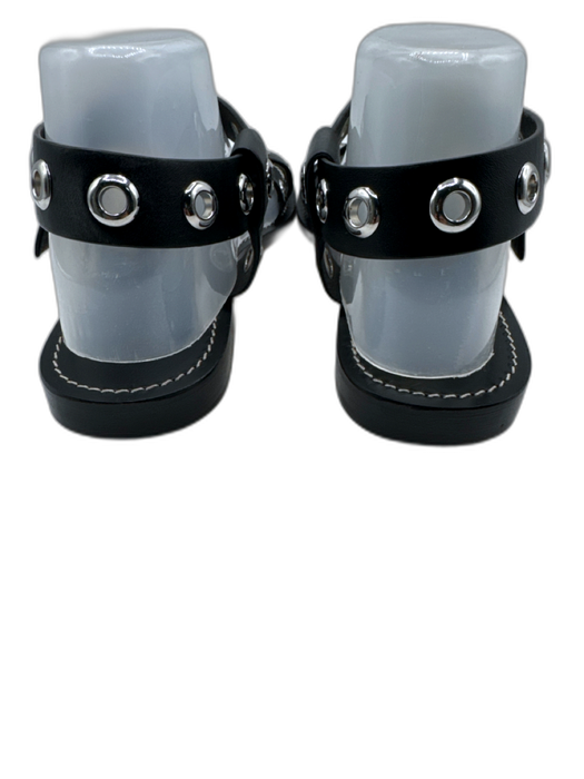 J. Crew Shoe Size 9 Black Leather Upper Silver Tone Accent Grommets Sandals Black / 9