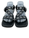 J. Crew Shoe Size 9 Black Leather Upper Silver Tone Accent Grommets Sandals Black / 9