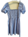 JS 71 Size Est S/M Blue & White Polyester Blend Square Neck Stripe Dress Blue & White / Est S/M