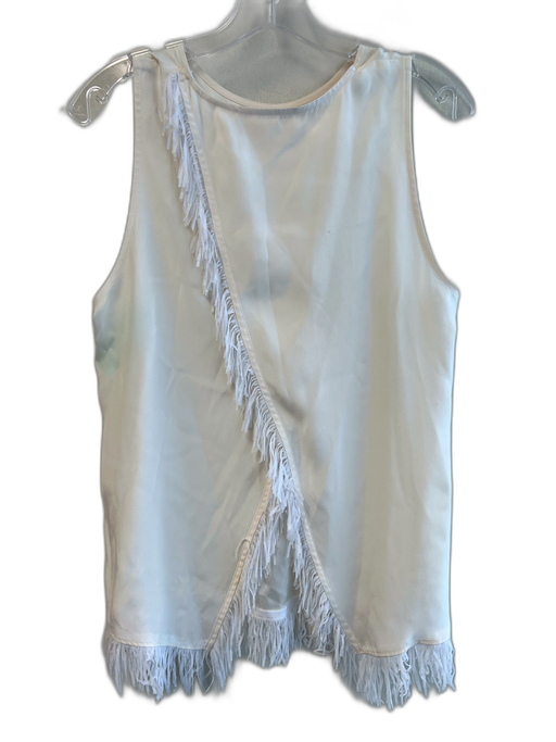 Marie Oliver Size L Ivory No Fabric Tag Wrap Round Neck Sleeveless Fringe Top Ivory / L