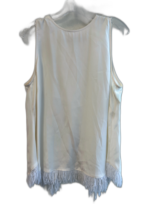Marie Oliver Size L Ivory No Fabric Tag Wrap Round Neck Sleeveless Fringe Top Ivory / L