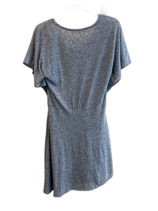 Rebecca Taylor Size L Gray Cotton Crew Neck Heathered Short Sleeve Dress Gray / L