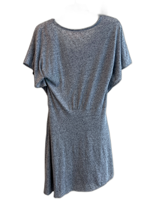 Rebecca Taylor Size L Gray Cotton Crew Neck Heathered Short Sleeve Dress Gray / L