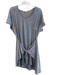 Rebecca Taylor Size L Gray Cotton Crew Neck Heathered Short Sleeve Dress Gray / L