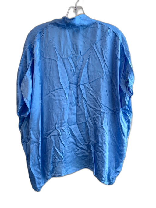 Sofia Size Est M Blue Rayon & Viscose V Neck Short Sleeve Solid Color Top Blue / Est M