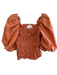 Mare Mare x Anthropologie Size L Orange Cotton Square Neck Short Puff Sleeve Top Orange / L