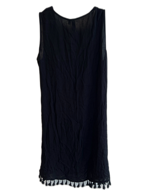 Athena Swim Size M Black Rayon Wrap Sleeveless Tassel Cover Up Dress Black / M