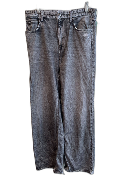 Rag & Bone Size 30 Black Wash Cotton High Rise 2 Pocket Zip Fly Wide Ankle Jeans Black Wash / 30
