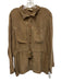 Nation Size L Taupe Brown Cupro Long Sleeve Button Up Tie Waist Velvet Feel Top Taupe Brown / L