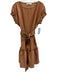 Inclan Studio Size L PU Leather Short Sleeve Pleats Shine Dress L