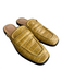 Marc Fisher Shoe Size 9 Mustard Leather Square Toe Open Back Mule Flat Shoes Mustard / 9