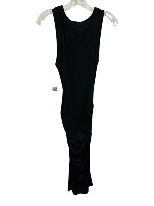 Michael Stars Size S Black Cotton & Modal Sleeveless Rib Knit V Neck Dress Black / S