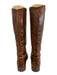 Frye Shoe Size 7 Brown Leather Upper Round Toe Low Stacked Heel Boots Brown / 7