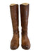 Frye Shoe Size 7 Brown Leather Upper Round Toe Low Stacked Heel Boots Brown / 7