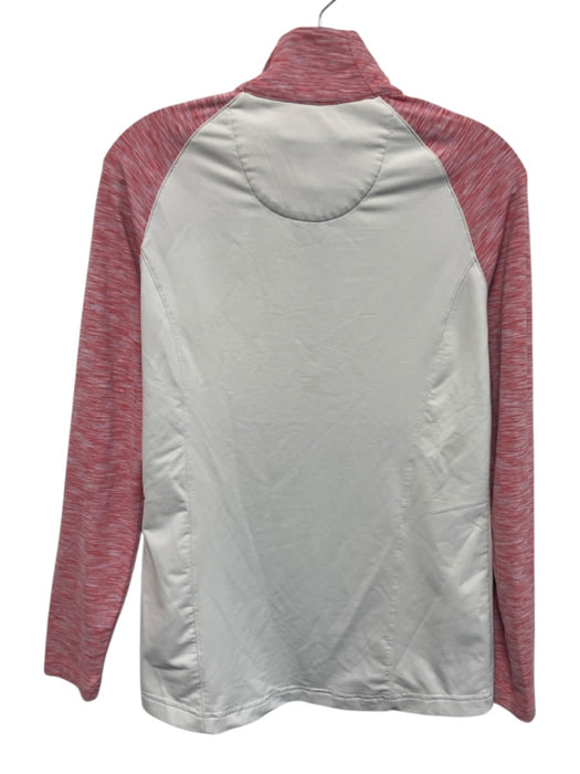 Magnolia Lane Size Small White & Pink Polyester Blend Half Zip Athletic Top White & Pink / Small